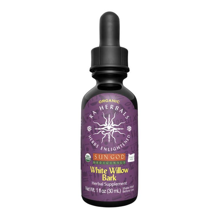 Organic White Willow Tincture 1oz for wholesale by Sun God Medicinals