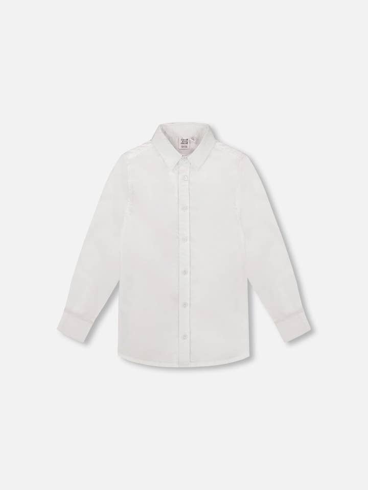 Chemise blanche à manches longues et boutons pour la vente par Deux par Deux