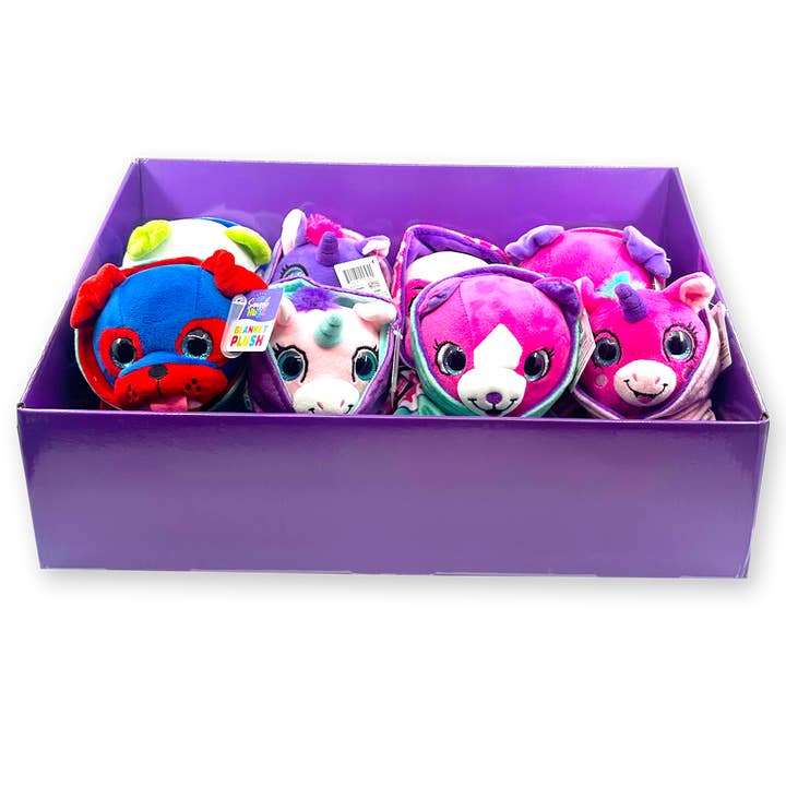 Novelty Brands - Wholesale Stuffed/Plush Toy - Kids & Baby - Kids Blanket & Plush Animal Assortment- 8/Display