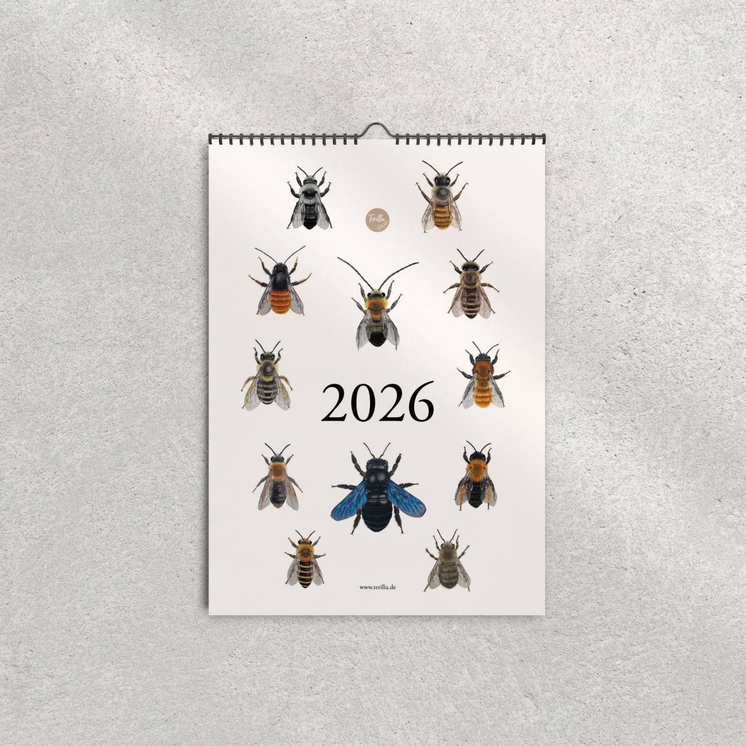 Terillu - Wholesale Calendar - Calendar 2026 – Wall Calendar Native Wild Bees