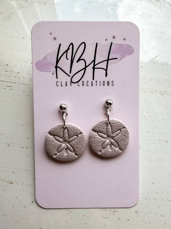 Brincos de Barro Pérola Bege Star Fish Dangle (Prata) por atacado de KBH CREATIONS