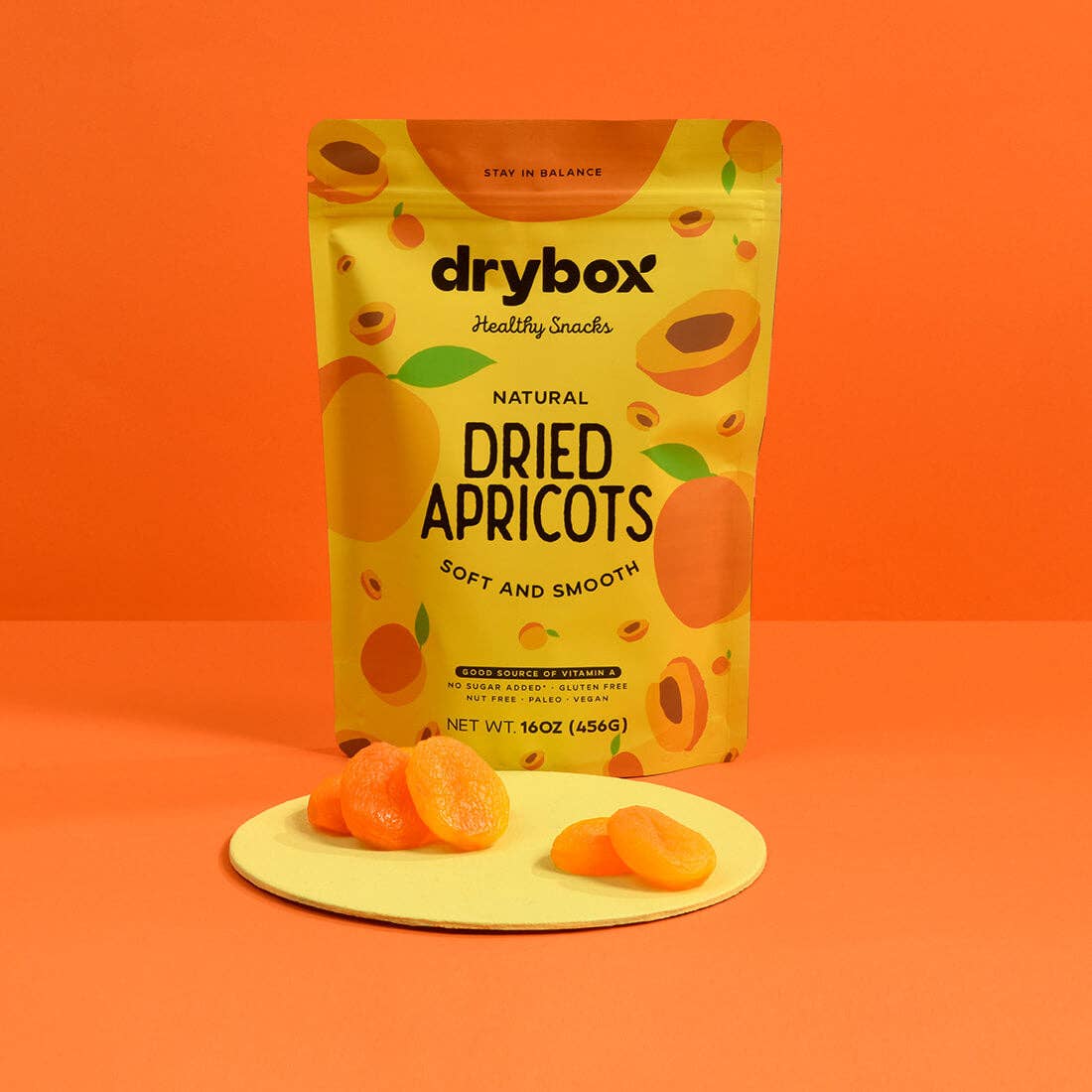 DRYBOX - Vente Fruits secs/déshydratés - Abricots secs Drybox, 1 lb, en vrac, x 3 paquets