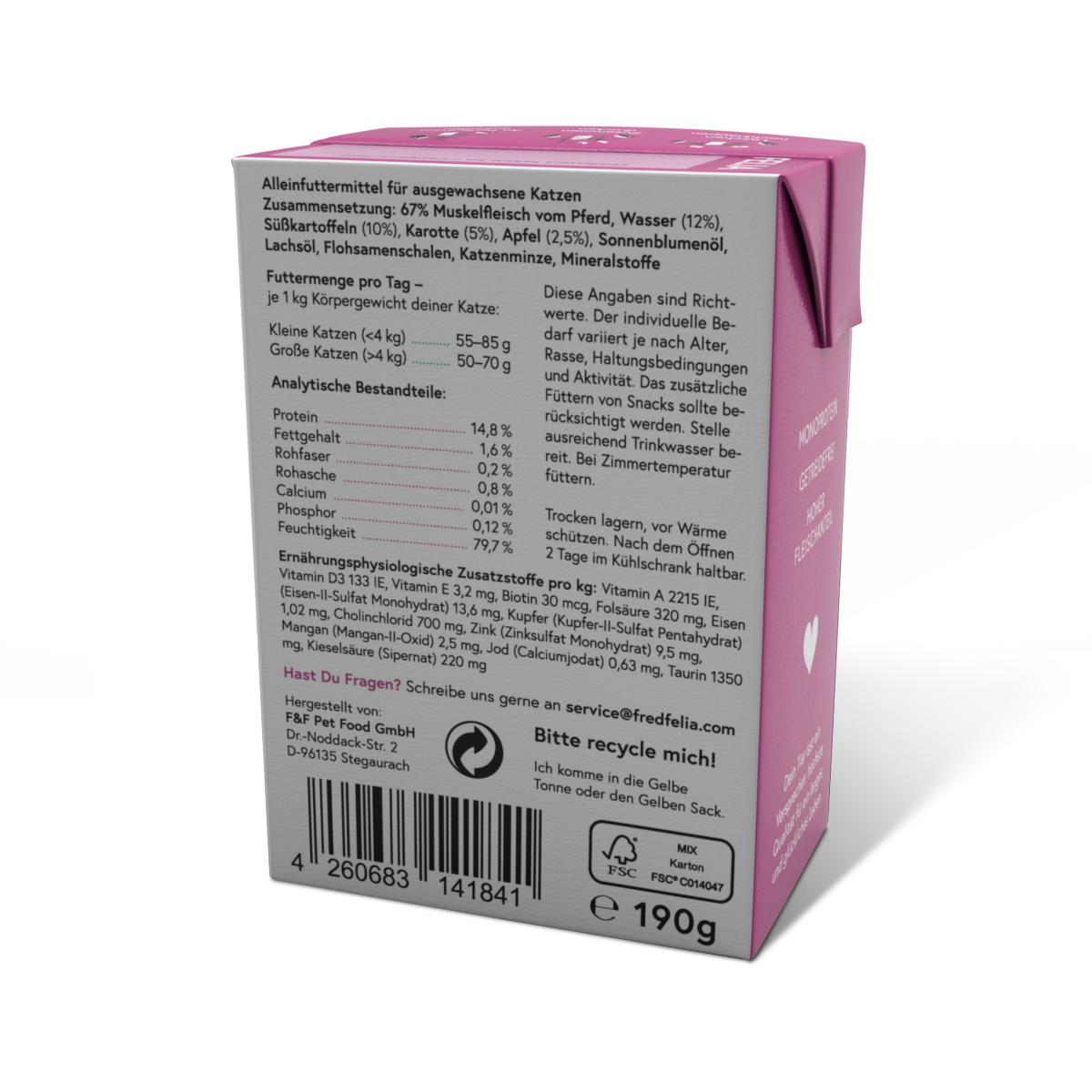 FRED & FELIA – comida - Gato por atacado – FELIA Cavalo3