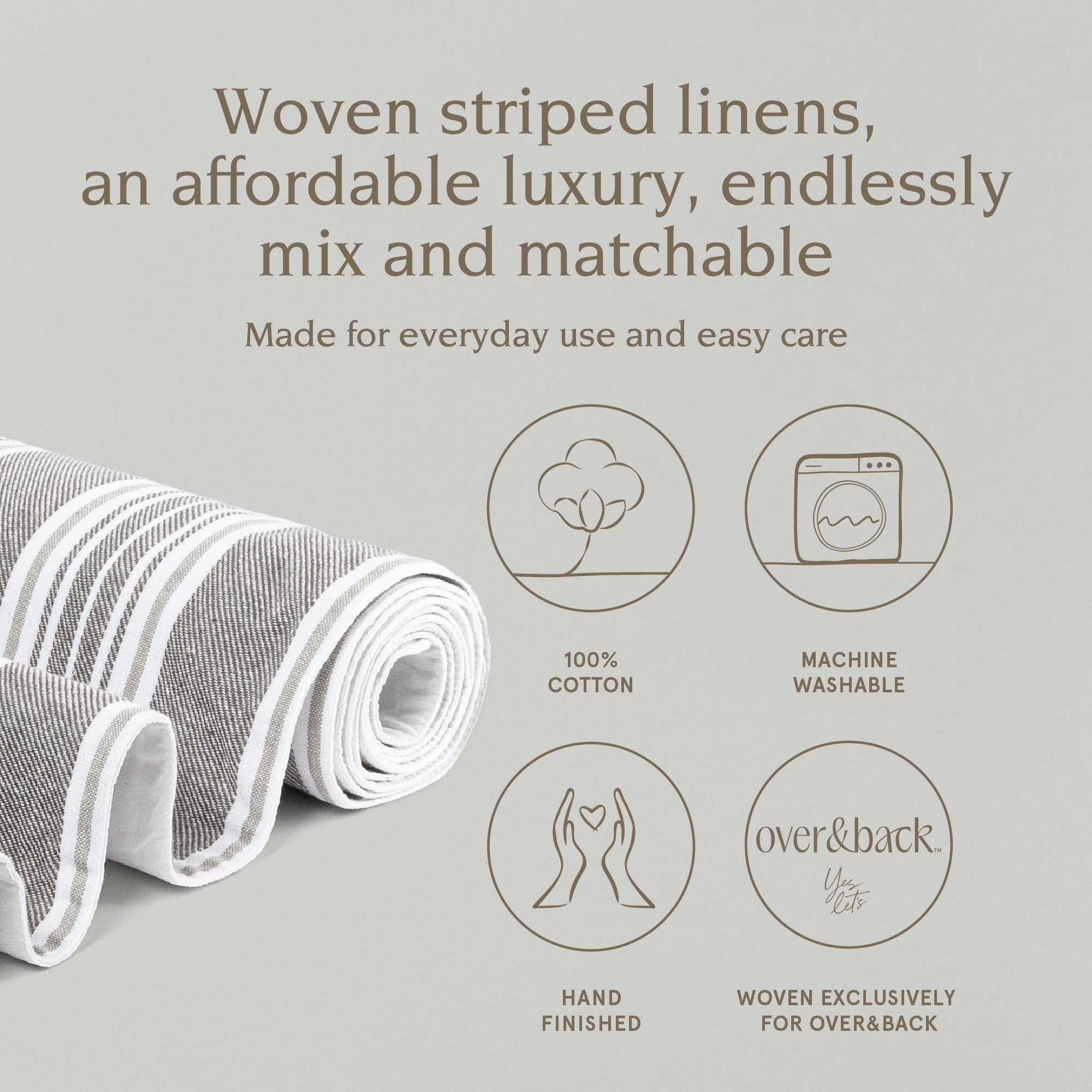 over&back - Wholesale Table Runner - Striped Woven Table Runner – 18x1085