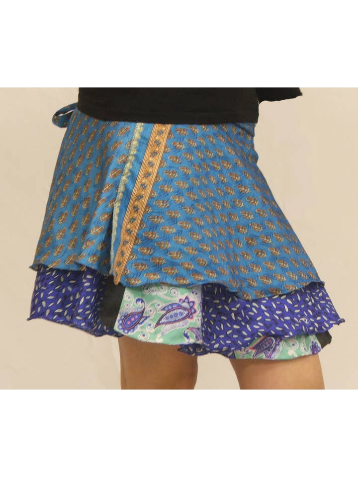 Emma's Emporium - Wholesale Skirt – Women’s - SS016 Recycled Silk Mini Wrap Skirt3