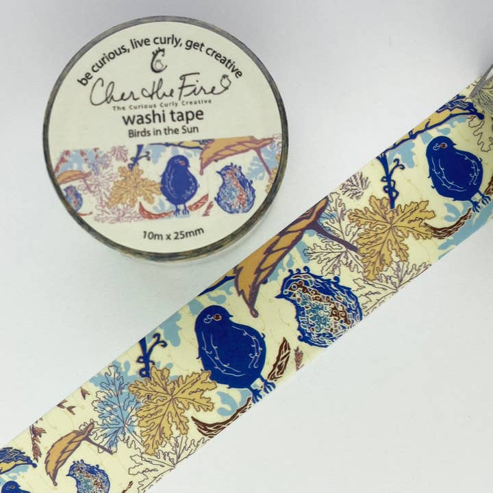 Cinta adhesiva, pájaros en el sol, 25 mm para venta al por mayor de Cher the Fire
