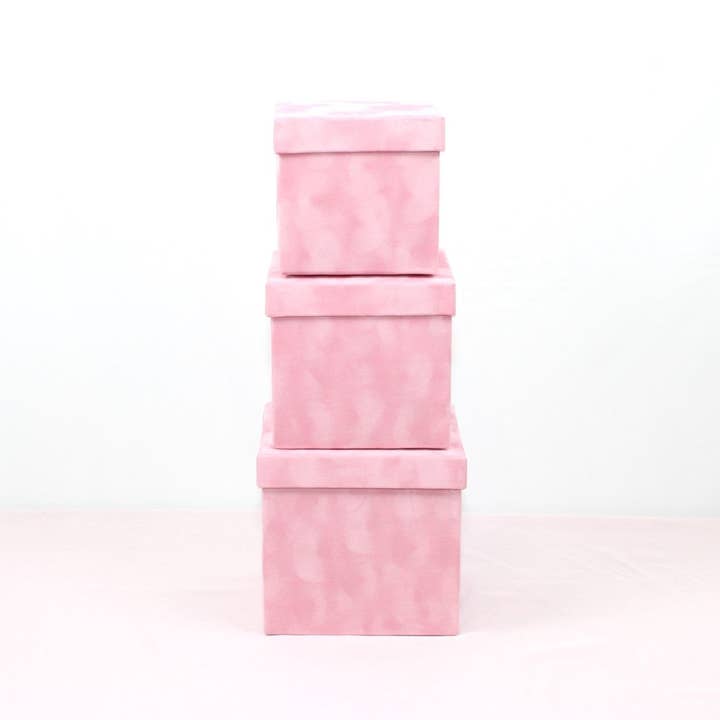 Elegant Design Supply - Wholesale Decorative Box - Velvet Cube Square Flower Hat Box with Lid16