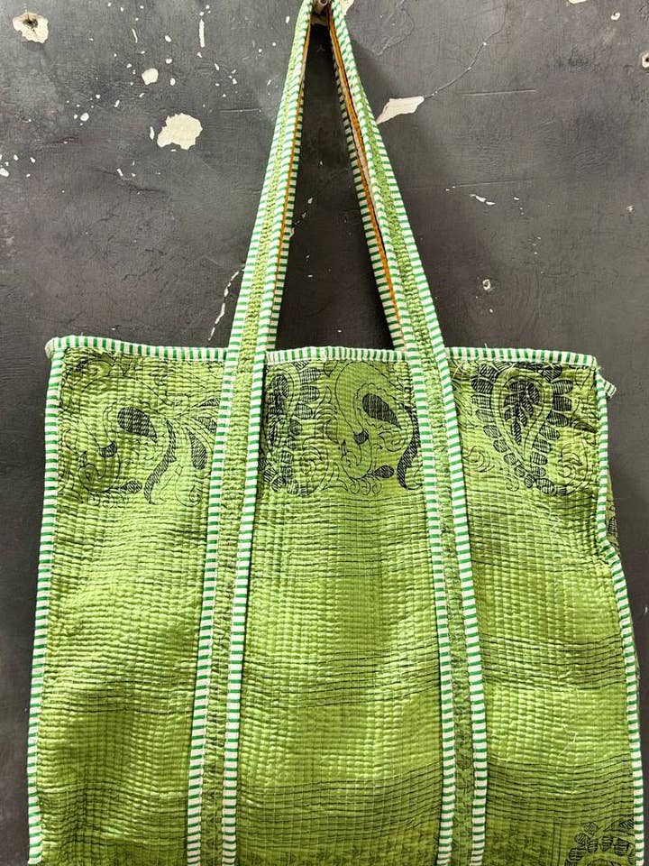 Pure Silk Women’s Shoulder Purse Stylish Quilted Tote Bag for wholesale by GYPSY STUDIO