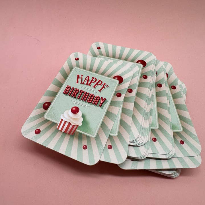Printfluence.me - Wholesale Birthday Card - Mini single card 6x9 cm 'Happy Birthday. Retro-Futuro'1