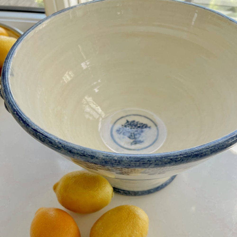 Arte Italica & Crown Linen Designs - Wholesale Bowl - Burano Footed Bowl with Handles3