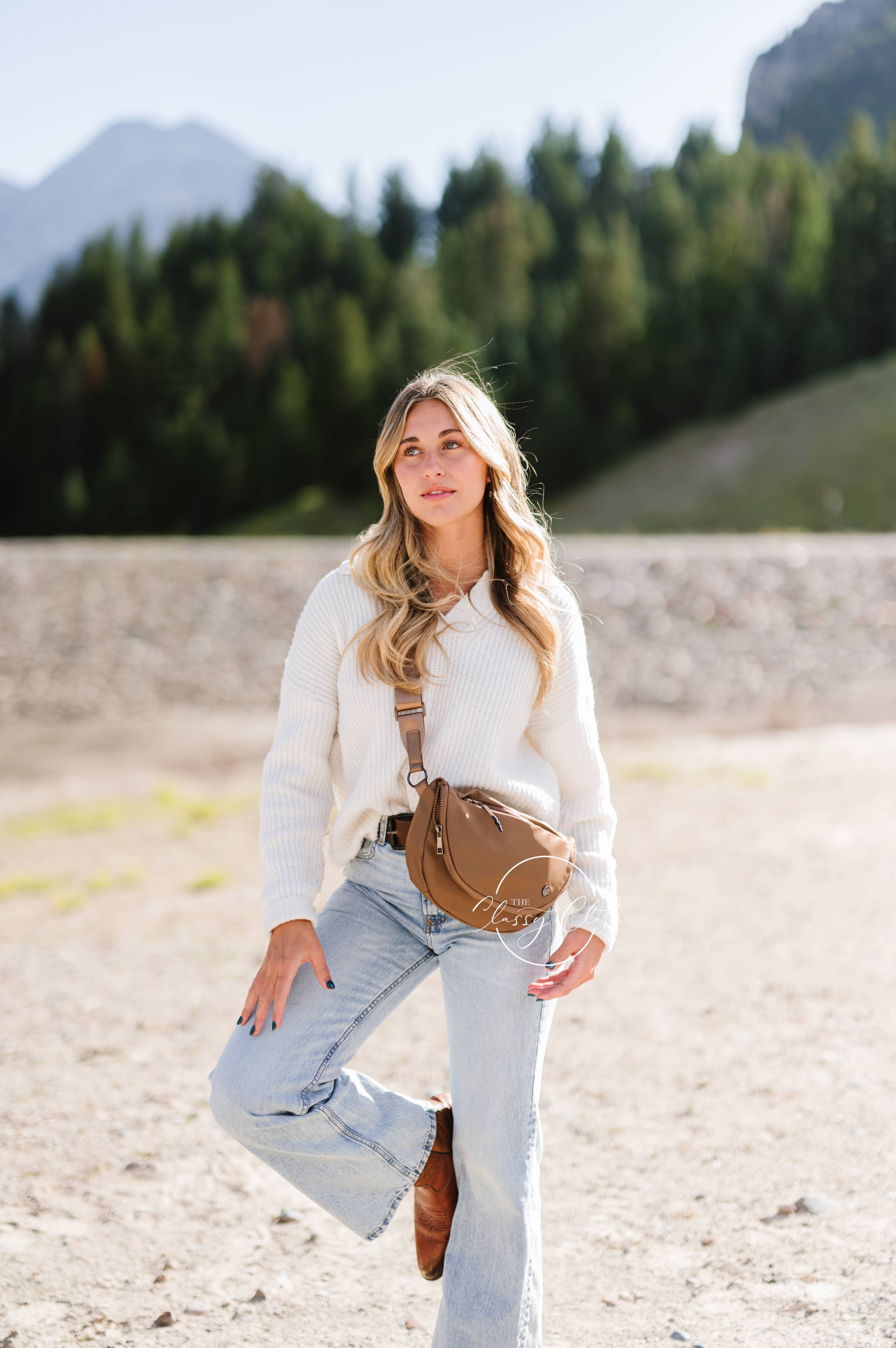 The Classy Cloth WS – wholesale Belt bag – Women’s – Margot Moon Belt Bag - Mocha RTS9