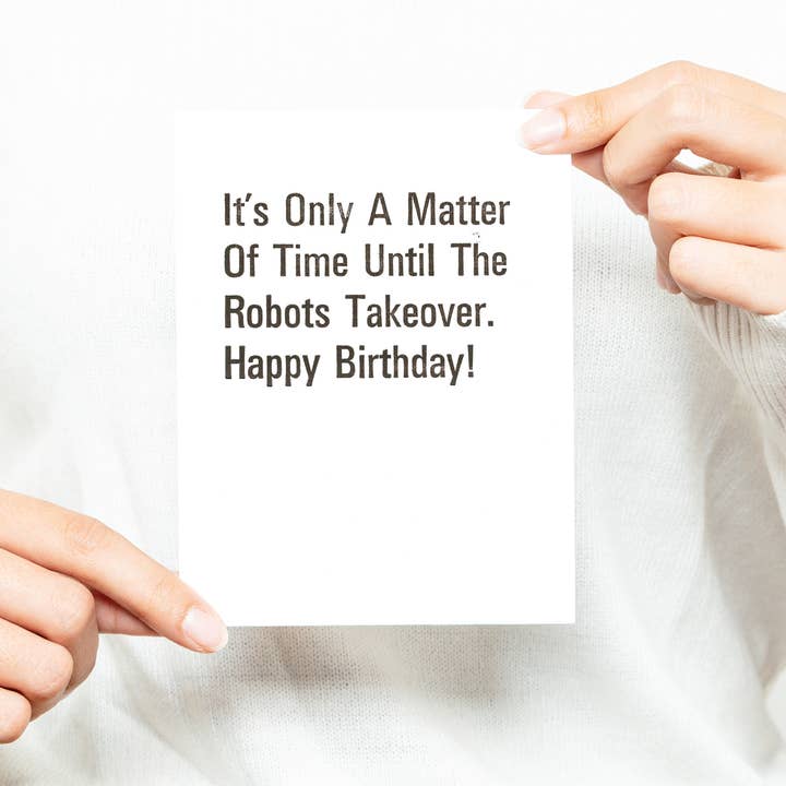 Ce n'est qu'une question de temps... Carte pour la vente par Black River Letterpress & Paper Co.