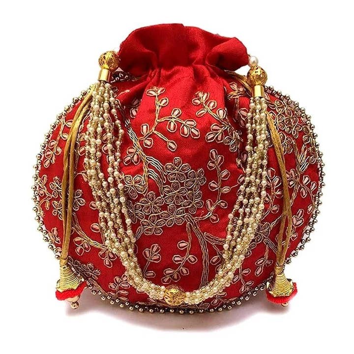 Bhawana Handicrafts - Wholesale Clutch Bag - Women's - 5 Piece Lot, Gift Potli Women Handbag Handmade Clutch Purse