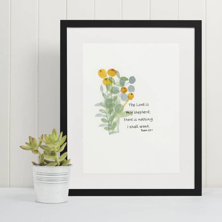 Salmo 23:1 Ilustração em Aquarela por atacado de Mary Reichter