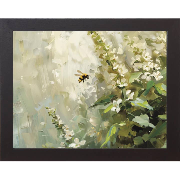 Floral Bee Wall Art – Soft Watercolor Spring Botanical Decor for wholesale by Summer Snow Art