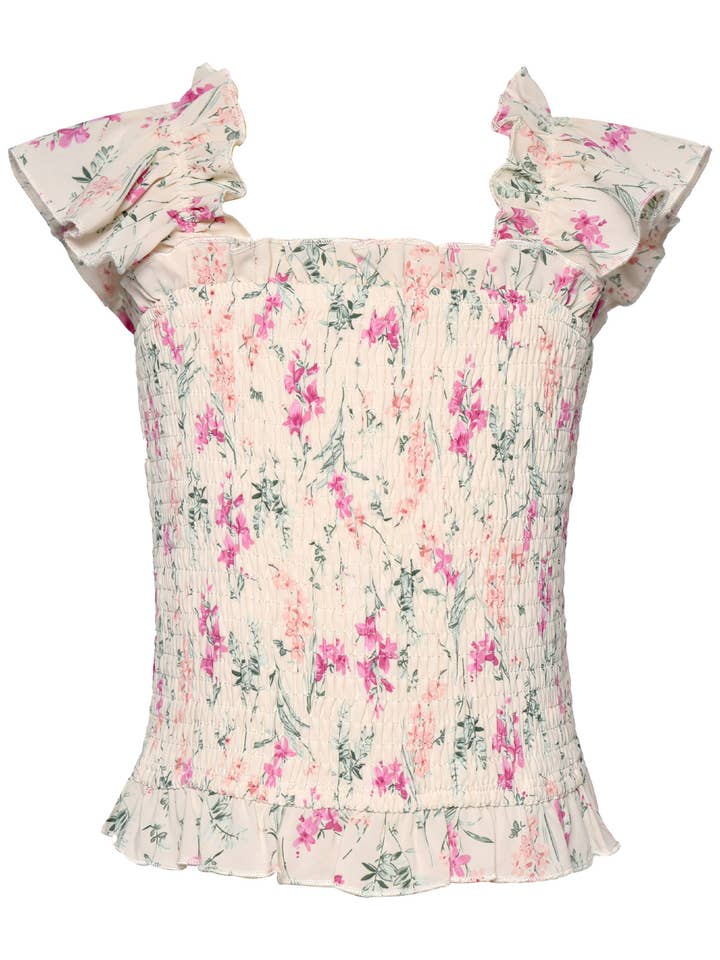 GESMOKTES TOP MIT FLORALEM RÜSCHEN für den Großhandel von Hannah Banana , Baby Sara