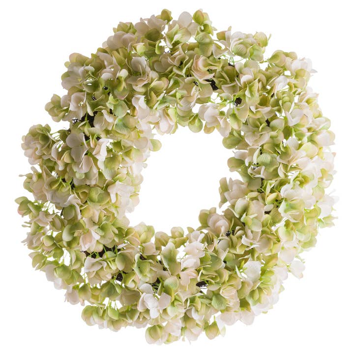 White Hydrangea Wreath for wholesale by QuirkHub