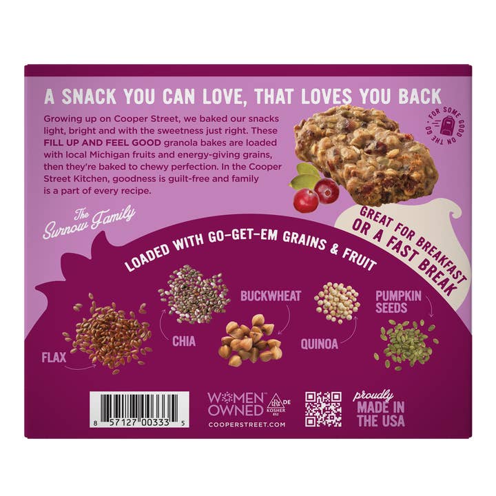 Cooper Street - Vente Granolas - Granola cuit à l'avoine Canneberge