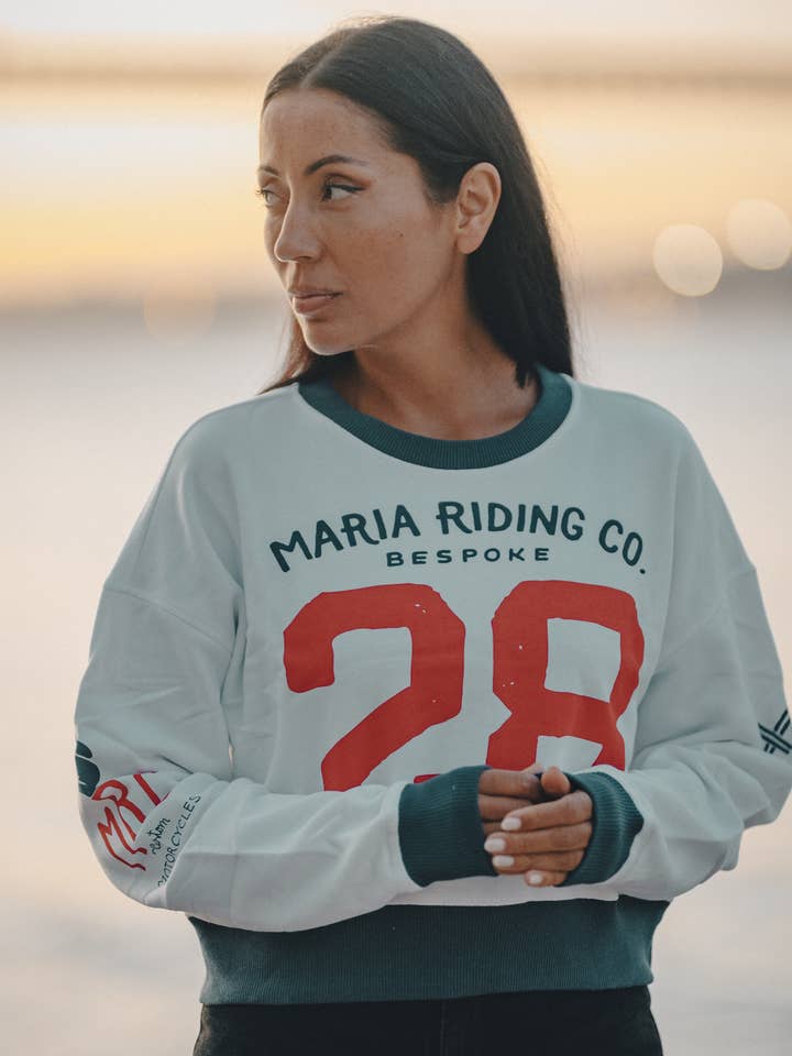 BRAVA - Sweatshirt pour femme - Blanc pour la vente par Maria Riding Company
