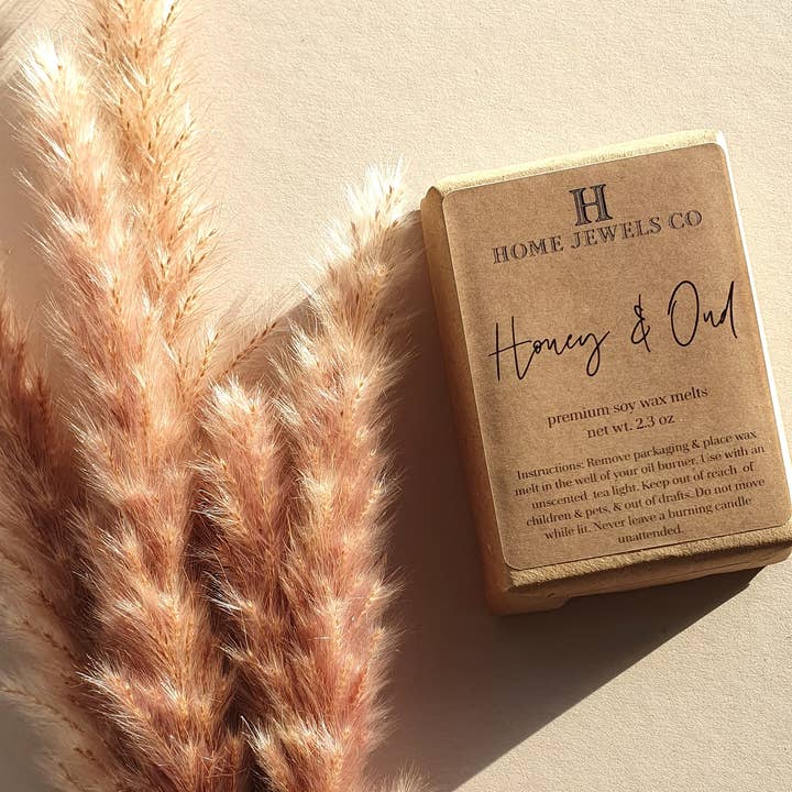 Home Jewels Co - Wholesale Wax Melt - Honey & Oud Scented Soy Wax Melt Snap Bars - Essential Oils3