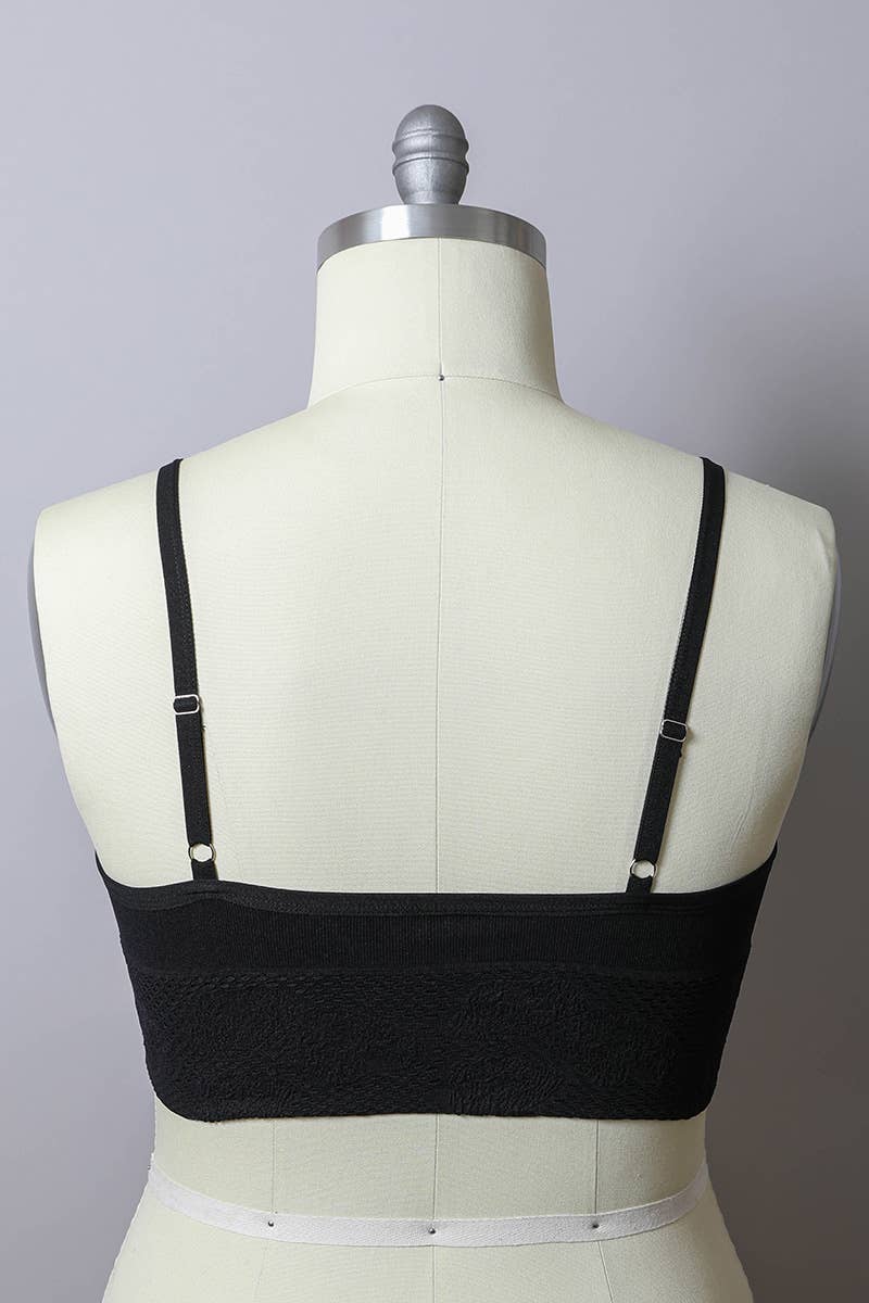 Leto Accessories - Wholesale Bralette - Women's - Chic Plus Size Textured Seamless Padded Brami15