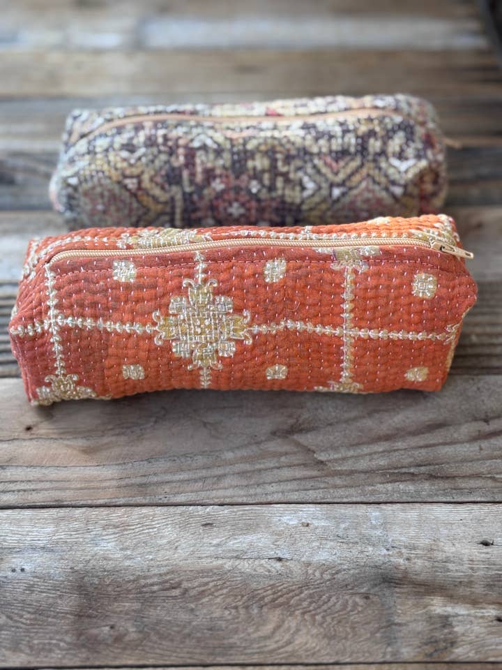 Cotton Long Zip Pouches for wholesale by Belle's Nest