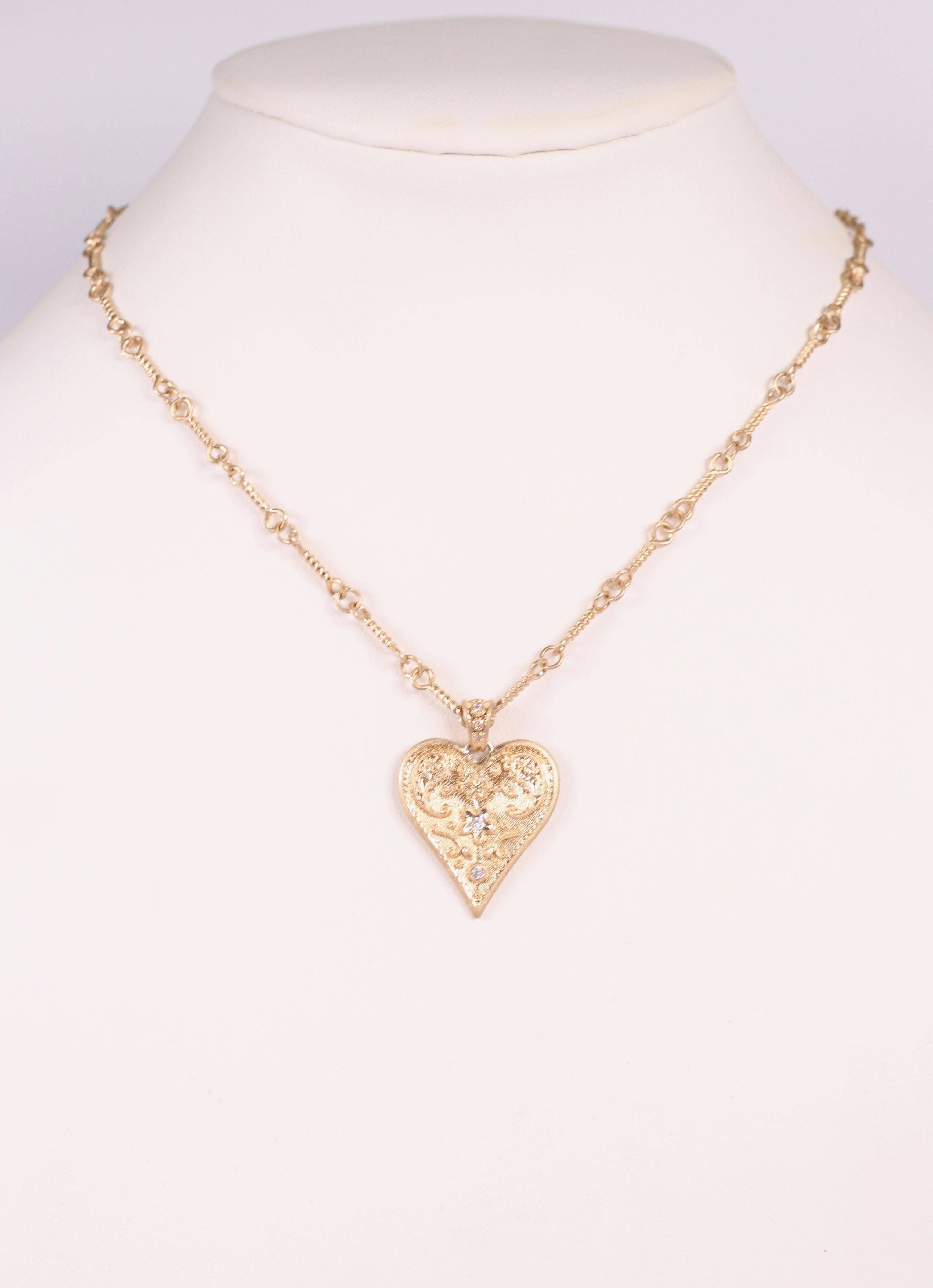 Caroline Hill - Vente Colliers à pendentif - Collier Kelly Heart DORÉ1