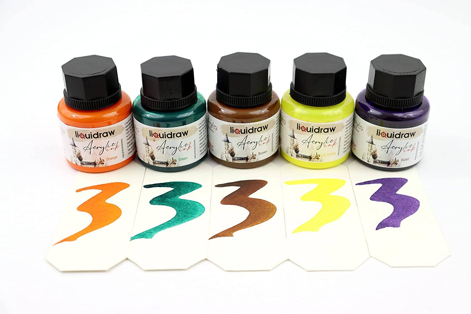 Liquidraw – wholesale Paint set – Liquidraw Acrylic Inks For Artists Set Of 10 Ink Set 35ml Professional For Painting, Drawing, Paints, Art, Brushes5