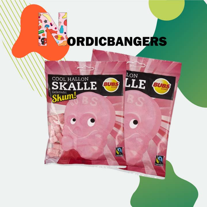 Nordicbangers - Swedish Candy - Wholesale Gummy - Bubs Cool Raspberry Skull Foam 90g Swedish Candy
