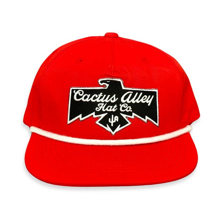 "T-Bird" - CA256 Cuerda Roja/ Blanca, Gorra Snapback (2024) para venta al por mayor de Cactus Alley Hat Co.