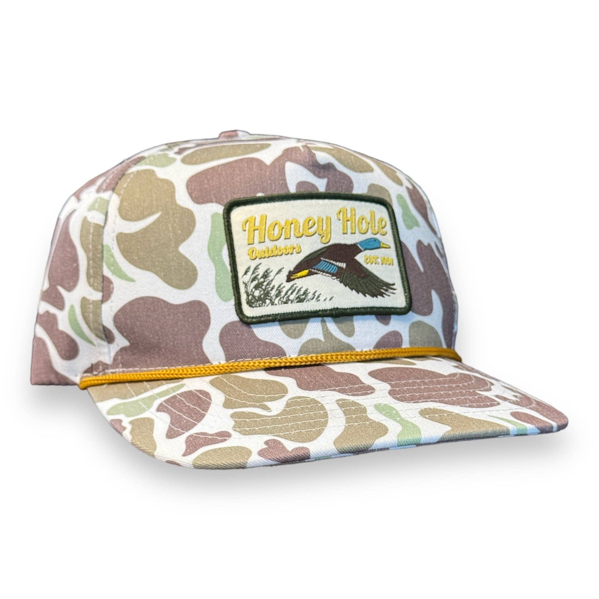 Honey Hole Outdoors - Wholesale Baseball Cap - Men's - Twill Rope Hat - Duck Field0