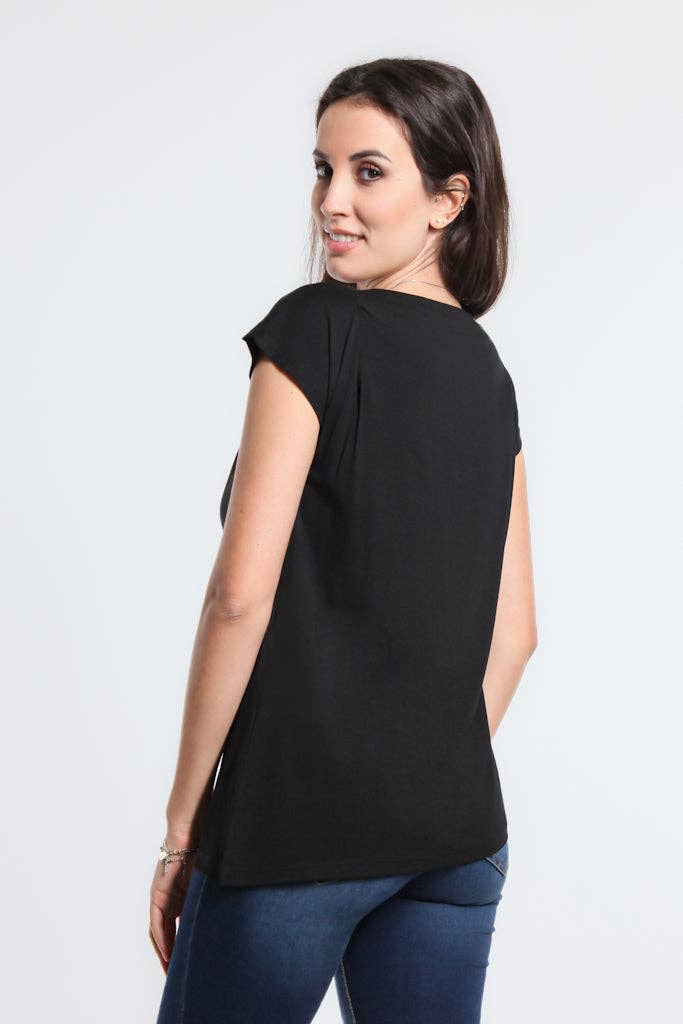 TINA Stephens Italy/Tees By Tina – Top de malha - Mulher por atacado – Kailyn Luxe - Chá de Fenda Lateral com Fenda Lateral (BSS221)7