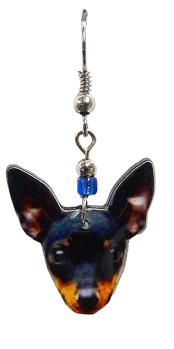 Pichincha - Wholesale Dangle Earrings - Acrylic Mini Pincher Dog Pet Dangle Earrings0