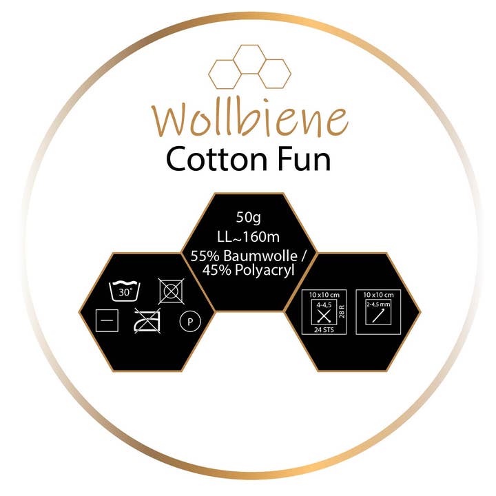 Wollbiene - Venta al por mayor Hilos - Lana Cotton Fun para todas las estaciones, mezcla de algodón y lana para tejer, 50 g