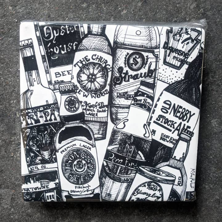 PGH Brews Coaster Set for wholesale by KLoRebel Art Co.