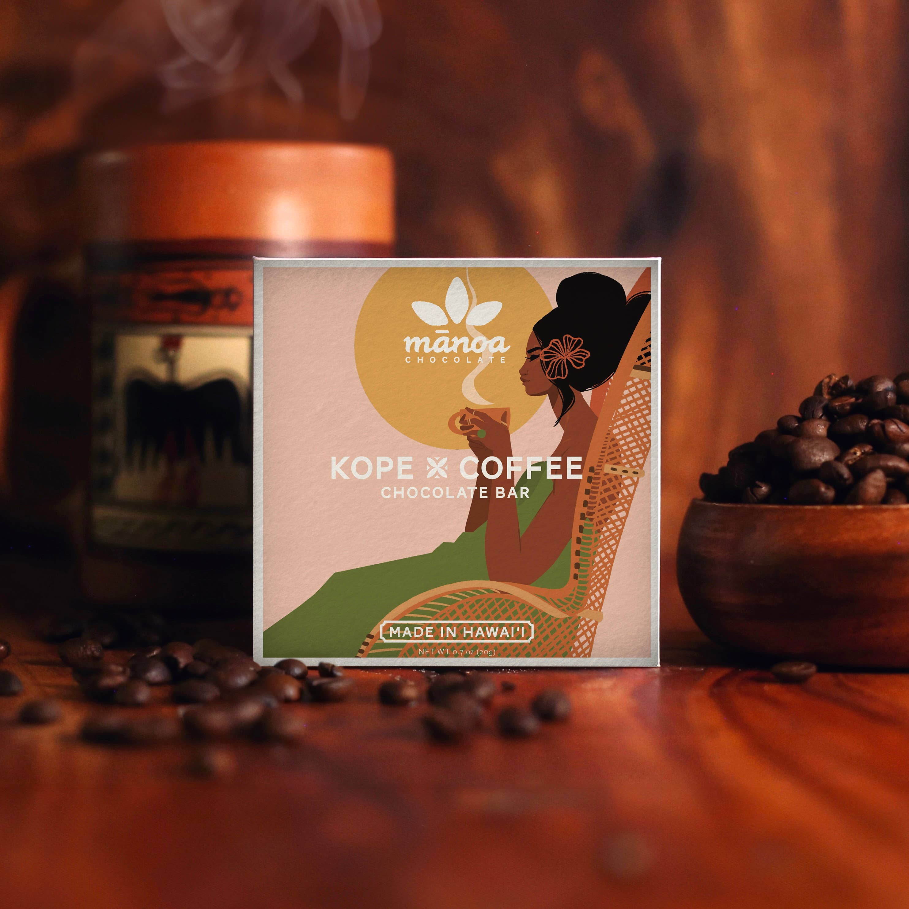 Manoa Chocolate Hawaii - Wholesale Chocolate Bar - Mini: Kope x Coffee Chocolate Bar