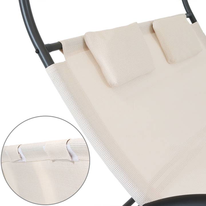 Sunnydaze Decor - Wholesale Chaise Lounge - Double Chaise Lounge with Canopy and Pillows - Beige