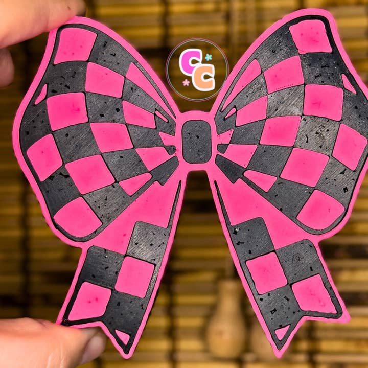Checkered Bow Freshie | Car Air Freshener | Cute Freshie for wholesale by Crafting Cleveland
