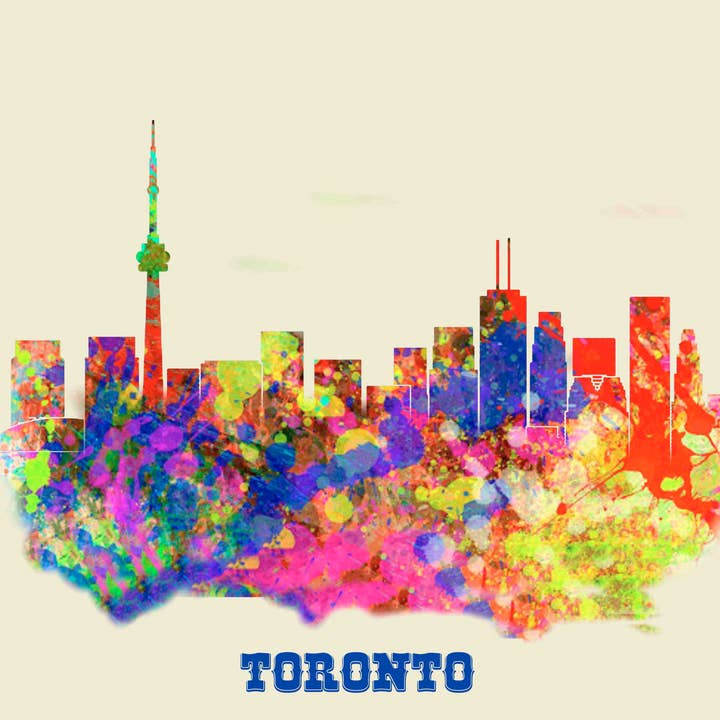 City Of Toronto Skyline Poster Watercolor Art for wholesale by BMS BIZ