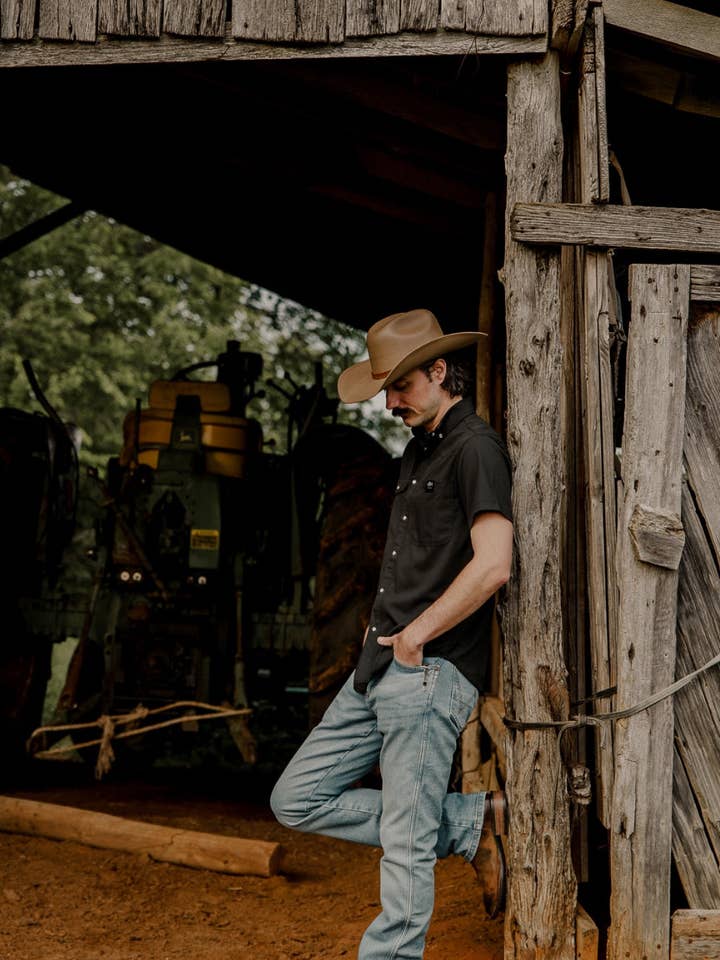 REEL RODEO Outdoors - Wholesale Button Down Shirt - Men's - Black pearl snap2