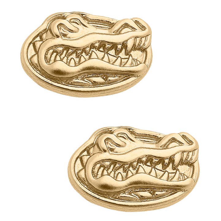 Florida Gators 24K Gold Plated Stud Earrings for wholesale by Canvas Style