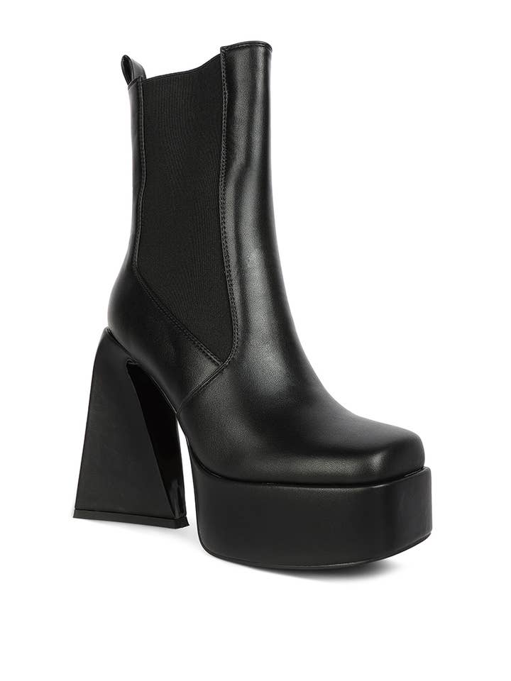 Rag Company - Wholesale Chelsea Boots - Women's - Frosty High Platform Block Heeled Chelsea Boot