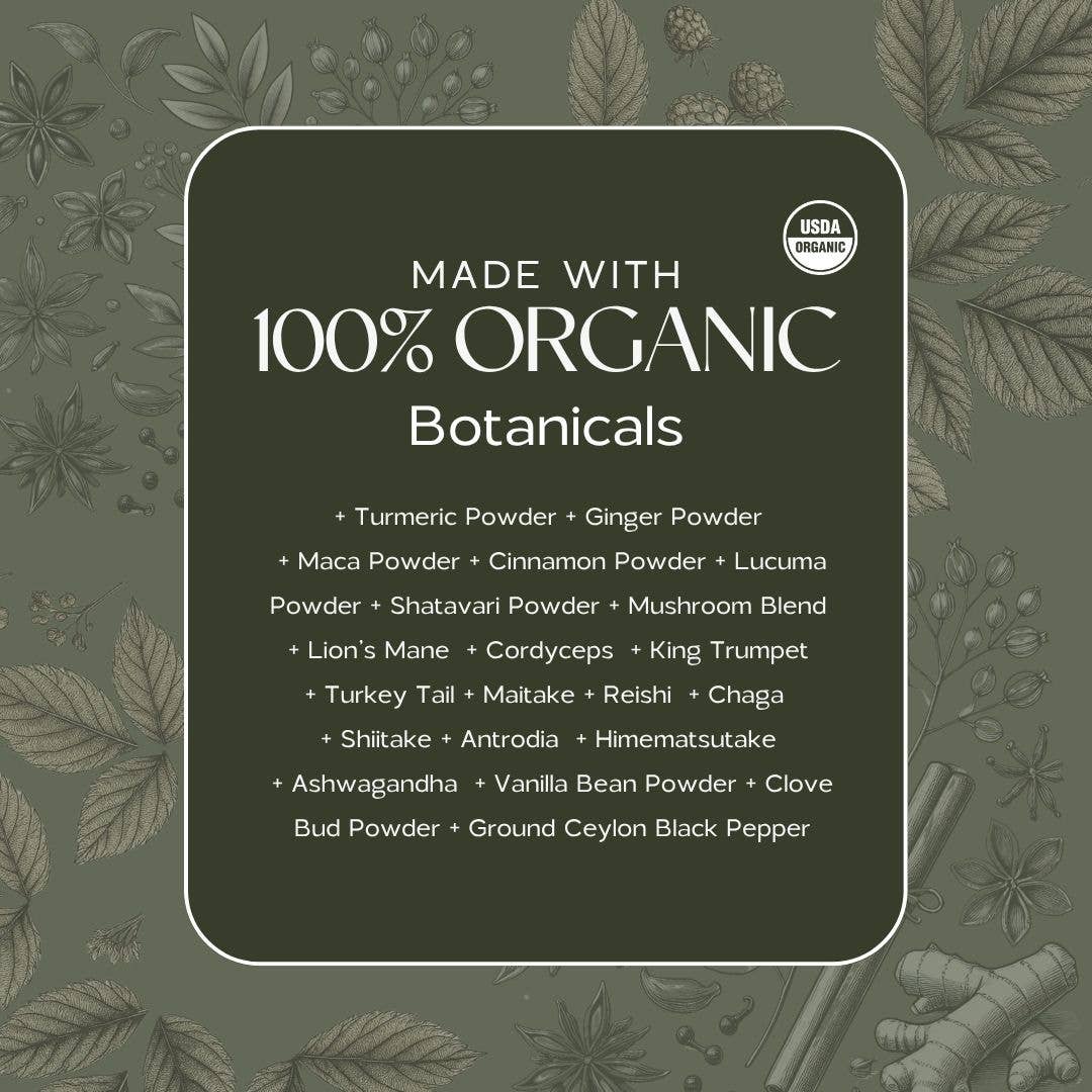 Wild Woman Herbal Apothecary – wholesale Elixir – Golden Chai Adaptogenic Elixir | Ayurvedic Mushroom Blend2
