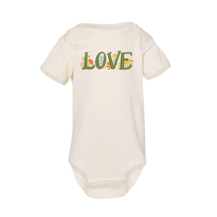 Love Blooms Onesie for wholesale by doodles.ink.