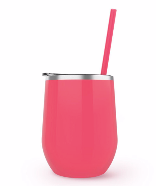 The Cup & Mug Co. – Engroshandel Thermokop – Rustfri stål vinglas uden stilk med låg og sugerør, 12 oz19