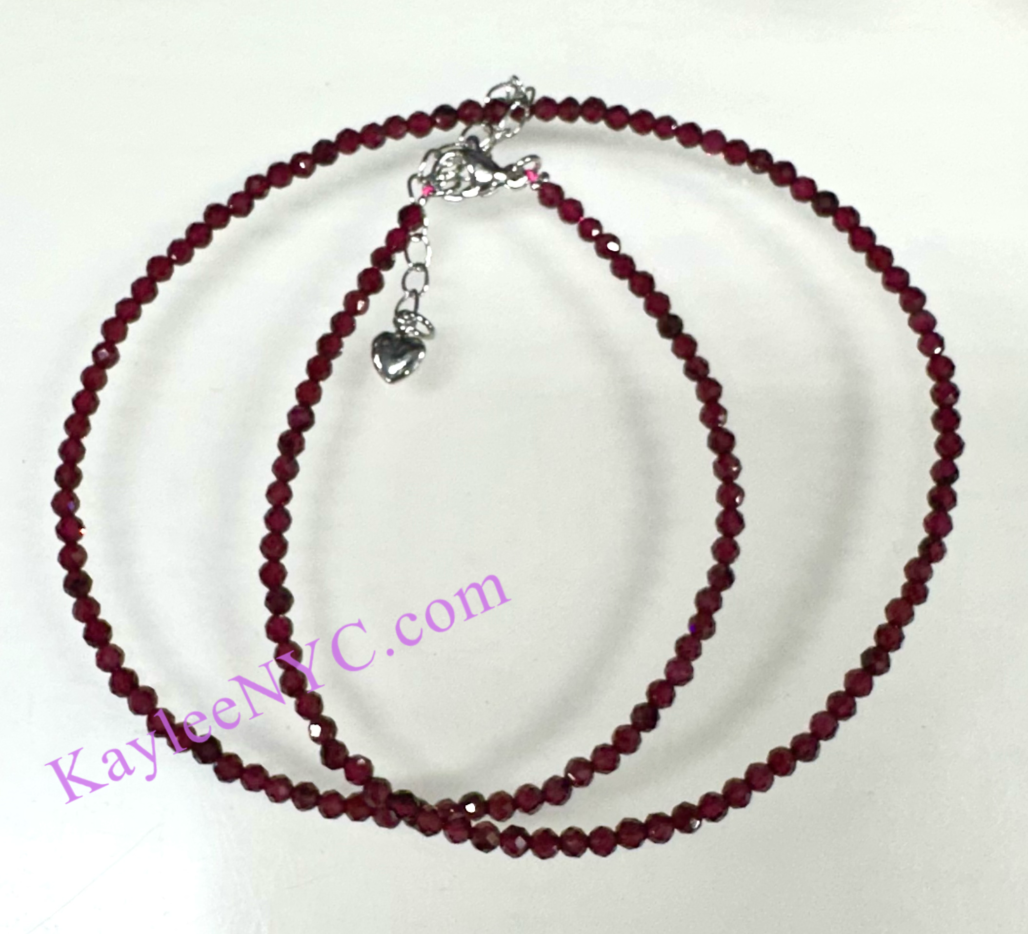 KayleeNYC - Vendita all'ingrosso Collane di perline/perle - Collane di Granato Naturale da 2mm Cristalli Energia Curativa3