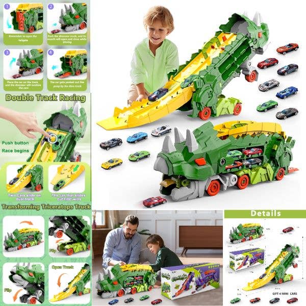 St. Louis Wholesale LLC - Wholesale Toy Set - Kids - The Triceratops - Deformation Dino Series - Track Slide0