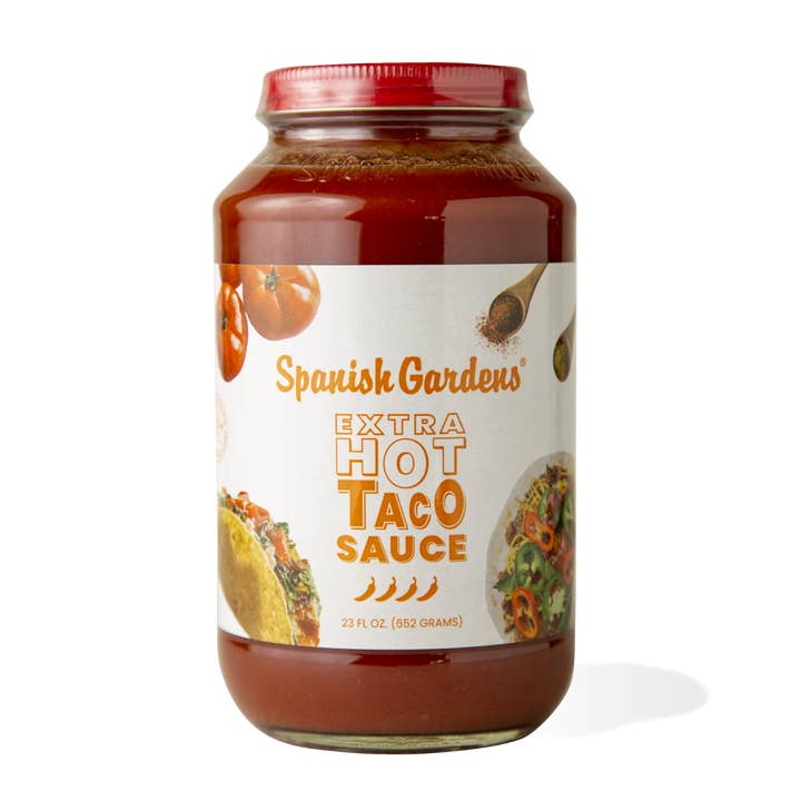 Spanish Gardens Foods - Wholesale Hot Sauce - Extra Hot Taco Sauce (23 oz) 6 pack