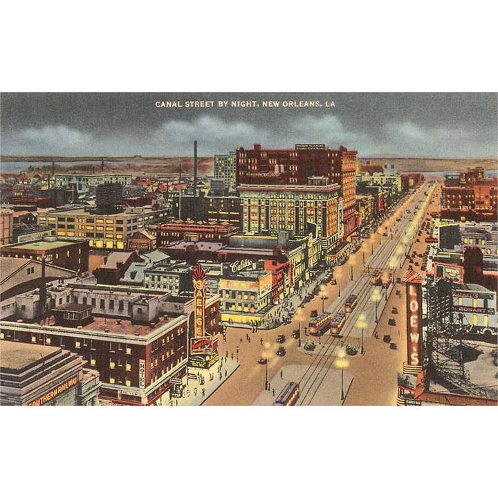 Vykort LU-107 Canal Street, New Orleans för wholesale av Found Image Press