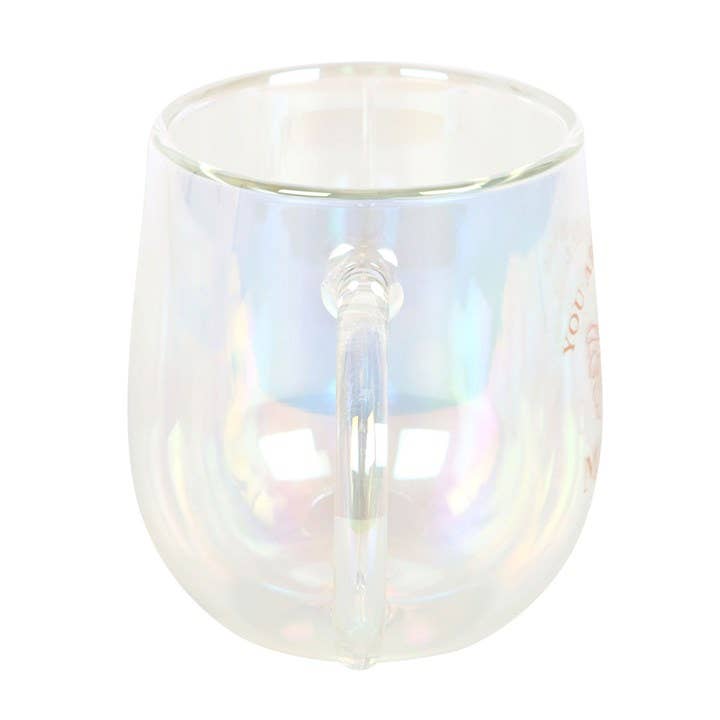 Something Different Wholesale - Venta al por mayor Taza - Taza de Vidrio de Doble Pared Iridiscente Eres Hecho de Magia